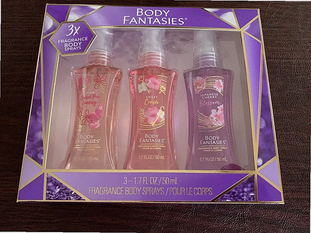 Body Fantasy 3 Pack Fragrance Body Spray 1.7 Fl Oz - Free Shipping
