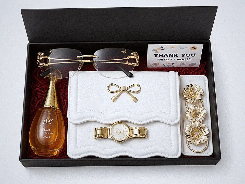 Luxury Gift Set for Women – Watch, Wallet & Perfume Bundle 🎁 Perfect Gift