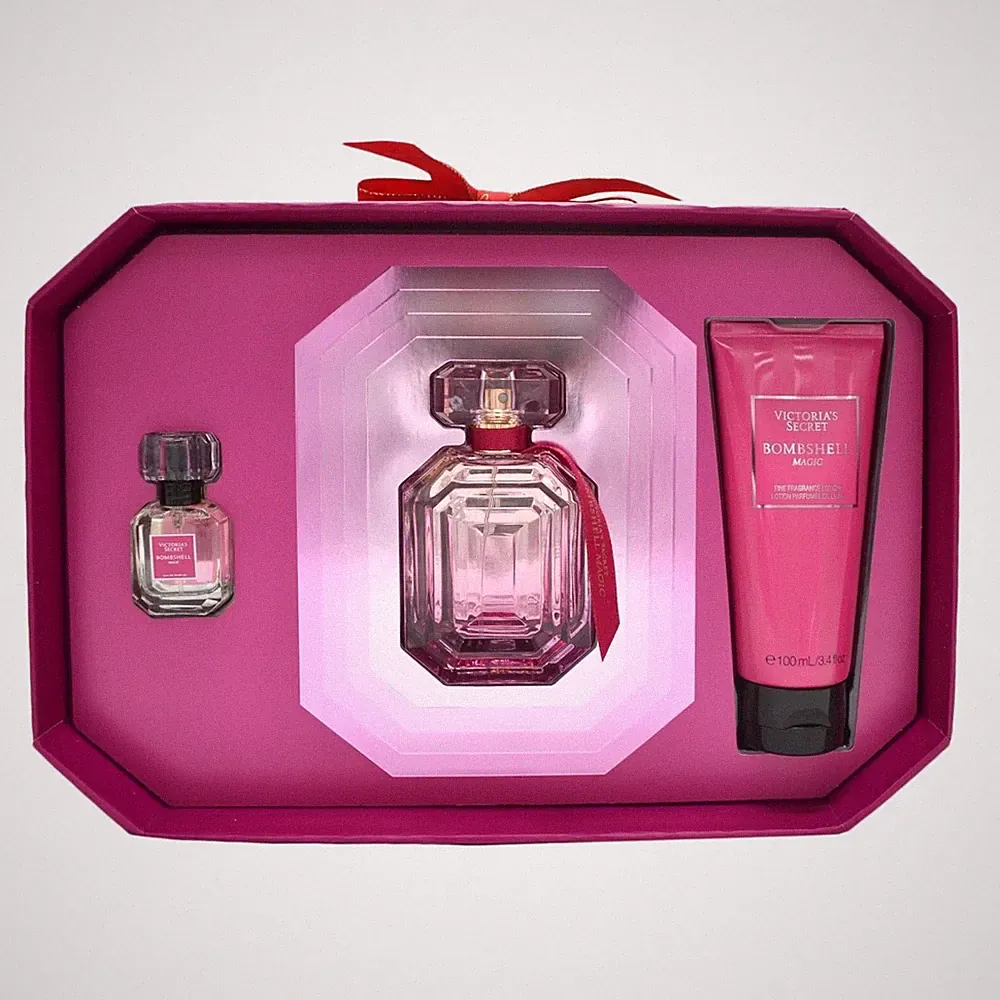 Victoria's Secret Bombshell Magic 3 Piece Gift Set 1.7 Fl Oz Perfume Lotion New