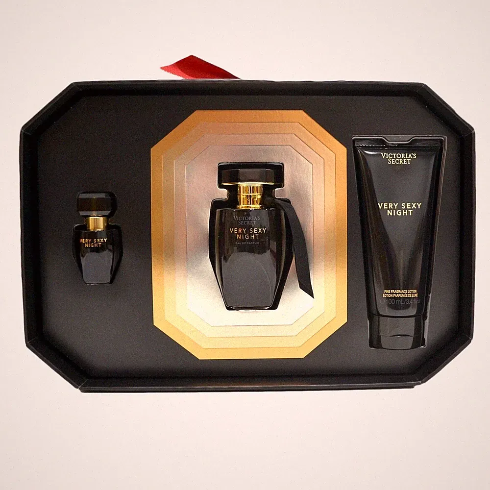 Victoria's Secret Very Sexy Night 3 Piece Gift Set 1.7 Fl Oz Perfume Lotion Edp